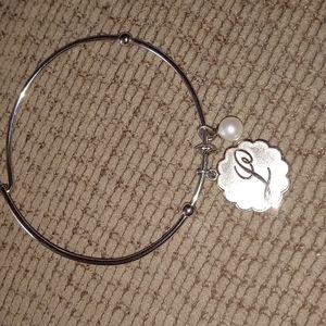 L initial bangle bracelet